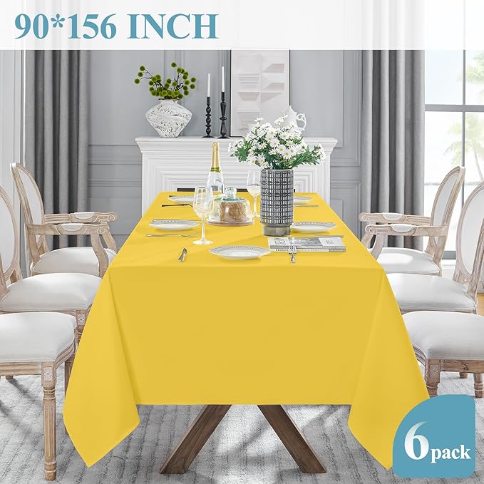 VidaFete Tablecloth 6 Pack 90 * 156inch Rectangle Table Cloth Polyester - Image 4