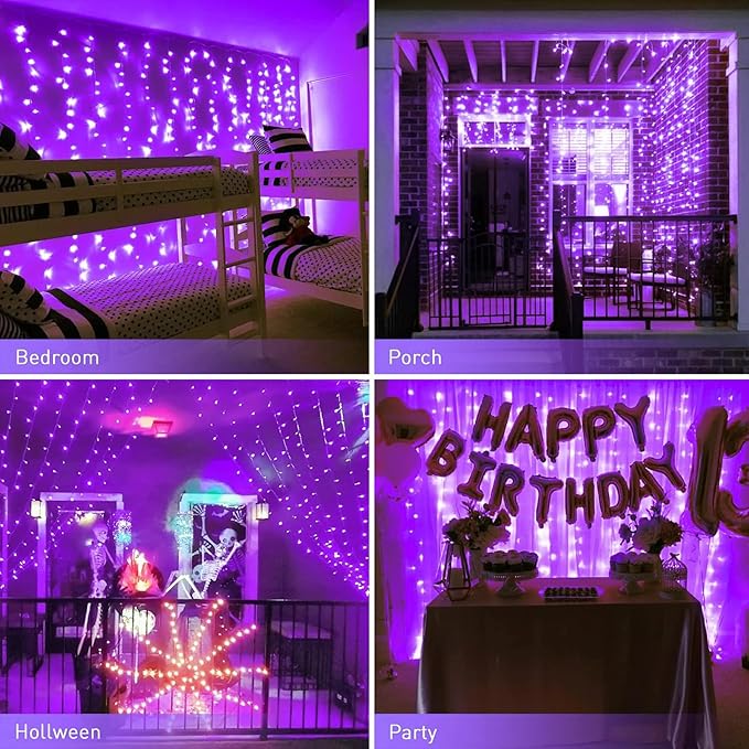 JMEXSUSS 300LED Purple Halloween Lights - Image 8