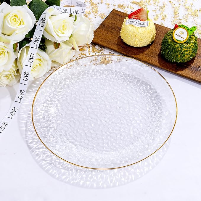 Rubtlamp 60 Pieces Gold Plastic Plates - Image 5