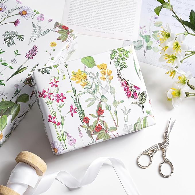 RUSPEPA 30" X 100' Wild Flower Wrapping Large Paper Roll - Image 4