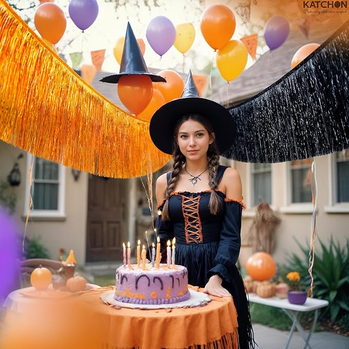 KatchOn, XtraLarge Black and Orange Fringe Banner - Image 4