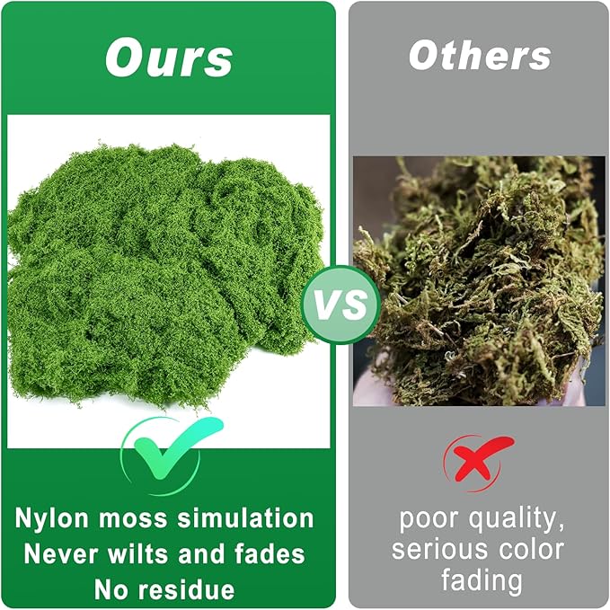 Draupnir Fake Green Moss for Plants Indoor, 5.3OZ Fake Moss for Crafts - Image 6