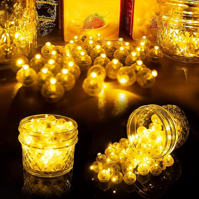 Aogist 50pcs Yellow Balloon Lights, Long Standby Time Waterproof Mini Light - Image 6