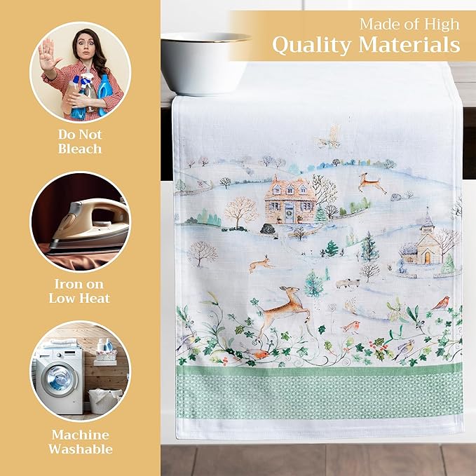 Maison d' Hermine Table Runner 100% Cotton Double Layer Table Runners 108 - Image 3