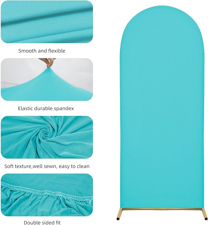 Wedding Arch Cover 7.2FT 6.6FT 6FT Arch Backdrop Cover Spandex Fitted Arch Cover - Image 5