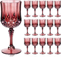 Ciaell 24PCS Burgundy Plastic Wine Glasses - 7 Oz Plastic Goblets by Ciaell