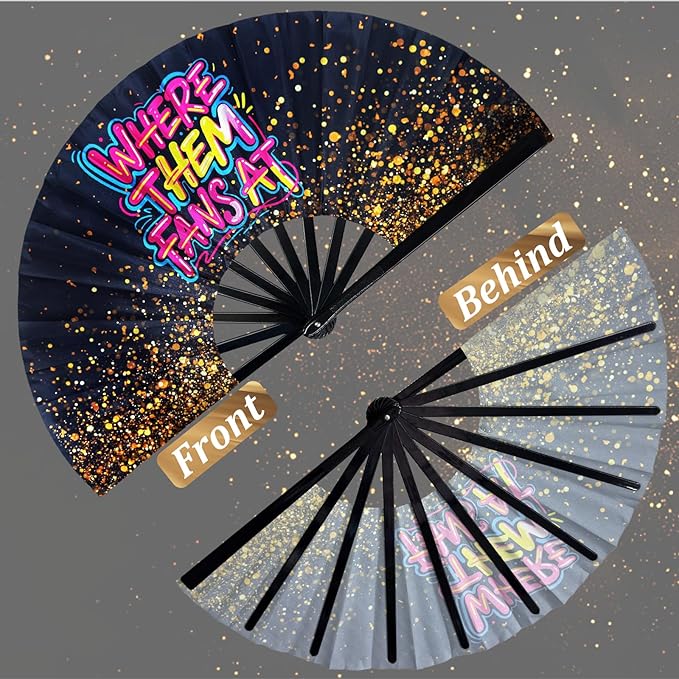 13 Inch Large Clack Hand Fan for Western Line Dance - Image 5