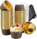 Muffin Cups with Lids 100Pack, Free-Air 3.5Oz Foil Cupcake Liners, Mini Muffin by Free-Air
