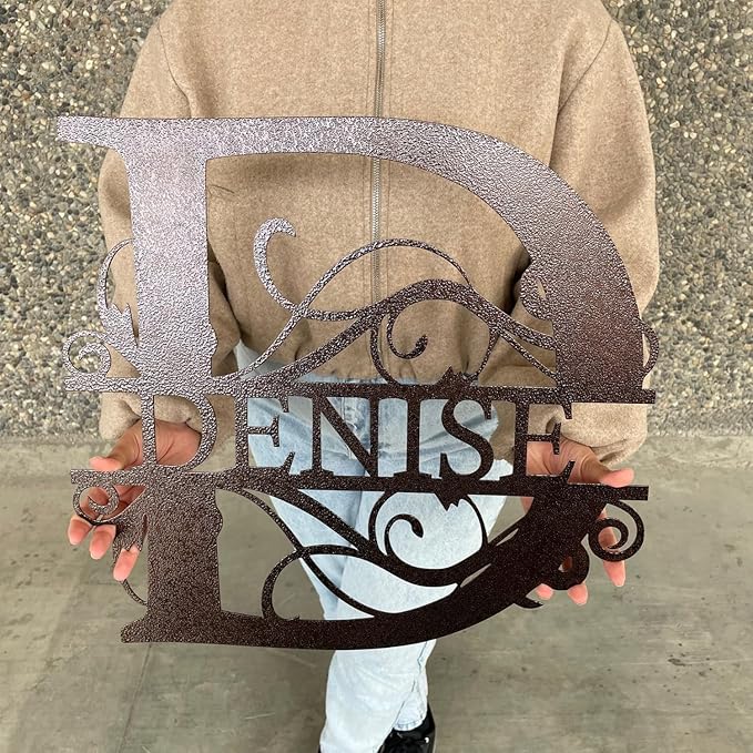 Personalized Metal Name Signs, Split Letter Monogram Wall Art Decor, Durable - Image 7