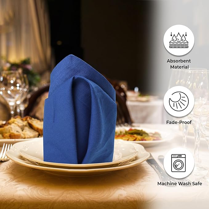 Urban Villa Cloth Napkins 100% Cotton Slub Absorbent Dinner Napkins Oversized - Image 2