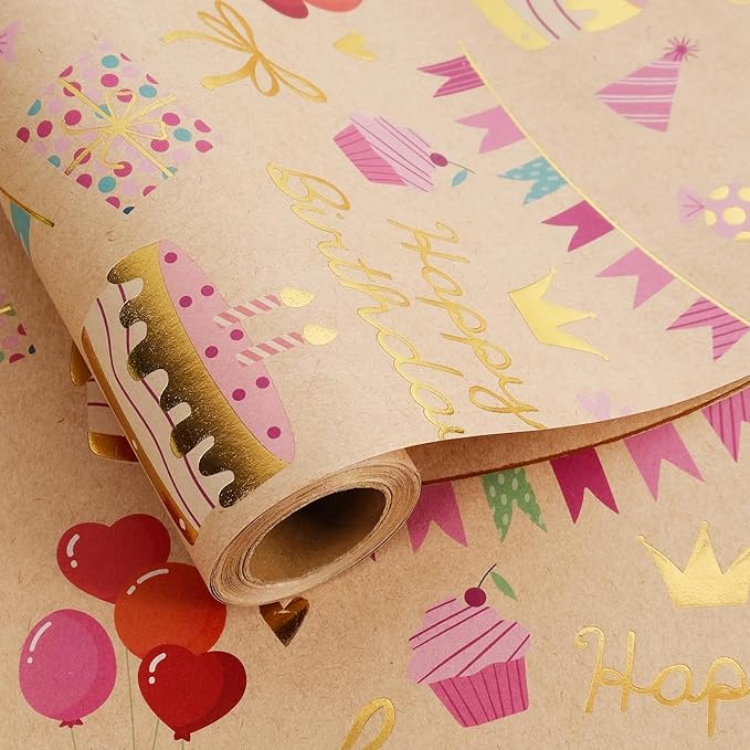 Aimyoo Birthday Wrapping Paper Roll by Aimyoo