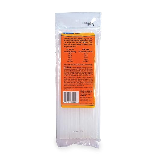 Gorilla Hot Glue Sticks, Mini Size 8" Long x 0.27" Diameter - Image 2