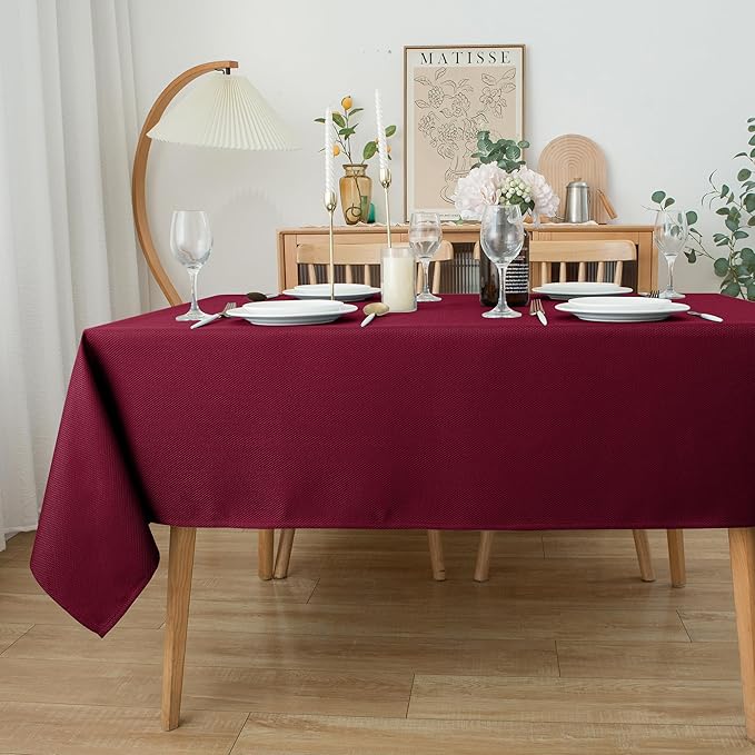Biscaynebay Textured Fabric Christmas Rectangle Table Cloth 70x120 Inch - Image 6