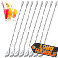 8 Pcs Bar Spoon Cocktail Mixing Spoon – 12'' Stainless Steel Cocktail Stirrers by TheLittleGreenChange