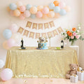 SquarePie Sequin Tablecloth 50 x 72 Inch Light Gold Glitter Table Cloth by SquarePie