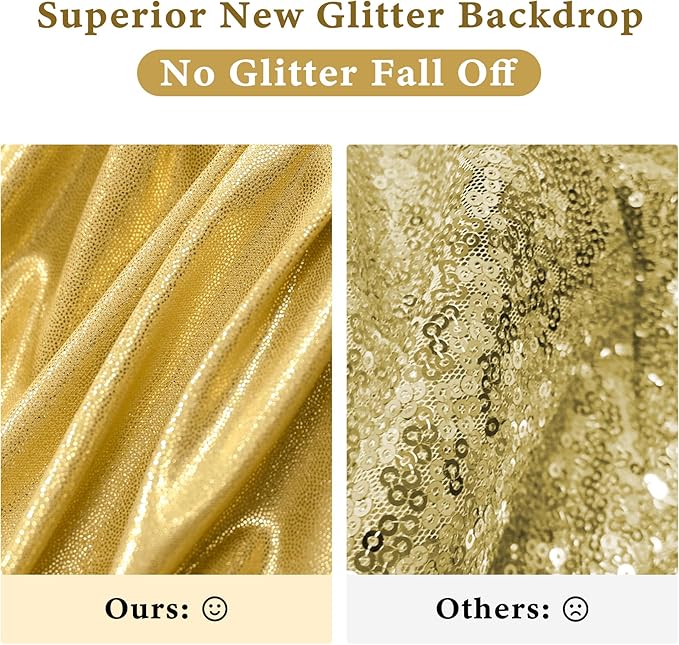 Outpain 10x14ft Gold Sequin Backdrop Curtains -Heavy Duty Gold Photography - Image 6