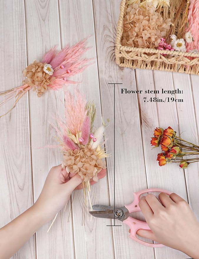 DIY Natural Dried Flower Set for Vase, Bulk Boho Dried Flowers - Image 3