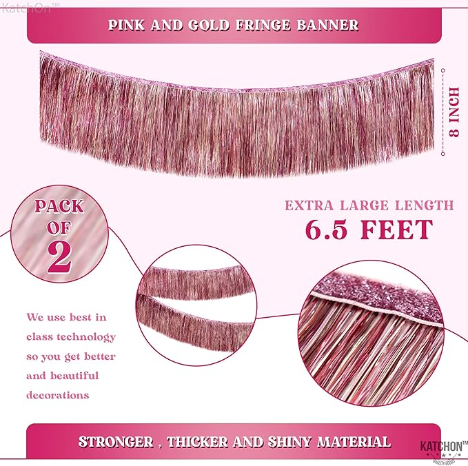 KatchOn, XtraLarge Pink Fringe Banner - Image 2