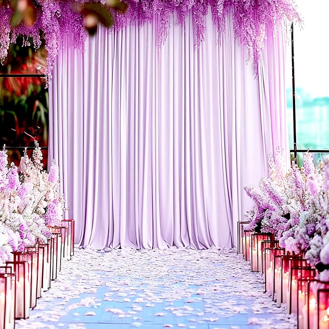 2 Panels Light Purple Backdrop Curtain, 10 x 7 Feet Background Curtains - Image 4