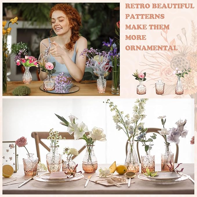 20 Pcs Glass Bud Vase Set Small Vintage Flower Vase in Bulk - Image 7