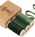 Vitalizart Green Velvet Ribbon 3/8" x 15 Yd Fabric Trim 3 Rolls * 5 Yd by Vitalizart