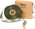 Sage Green Satin Ribbon 7/8 Inch x 50 Yards Double-Faced Ribbons by Keypan