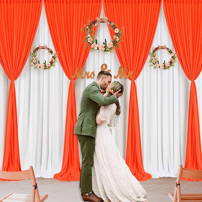 10 x 10 Feet Orange A Backdrop Curtain - Image 6