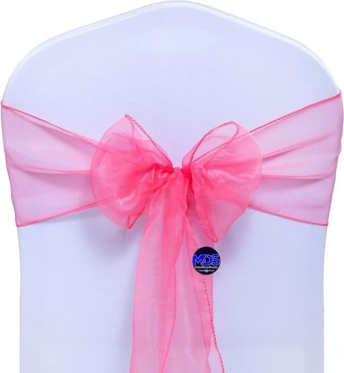 MDS Pack of 300 PCS Organza Chair Sashes Wider Dining Chair Bows Ribbon Tie Back - Image 3