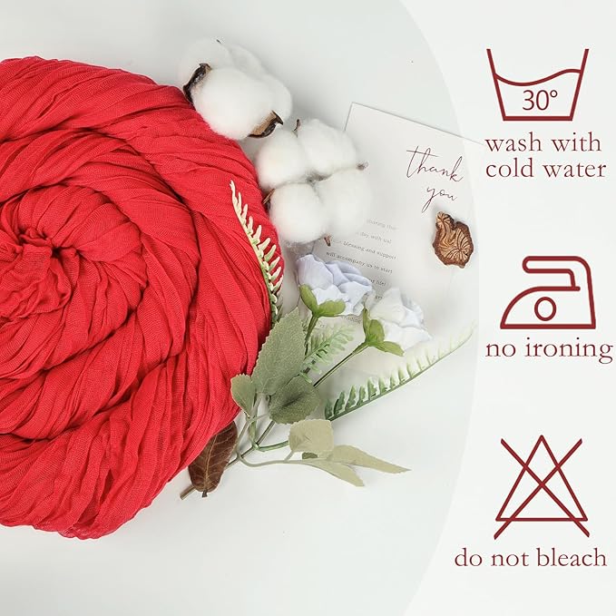 6 Pack Red Cheesecloth Fall Table Runner 10ft Boho Gauze Fabric Cheese Cloth - Image 5