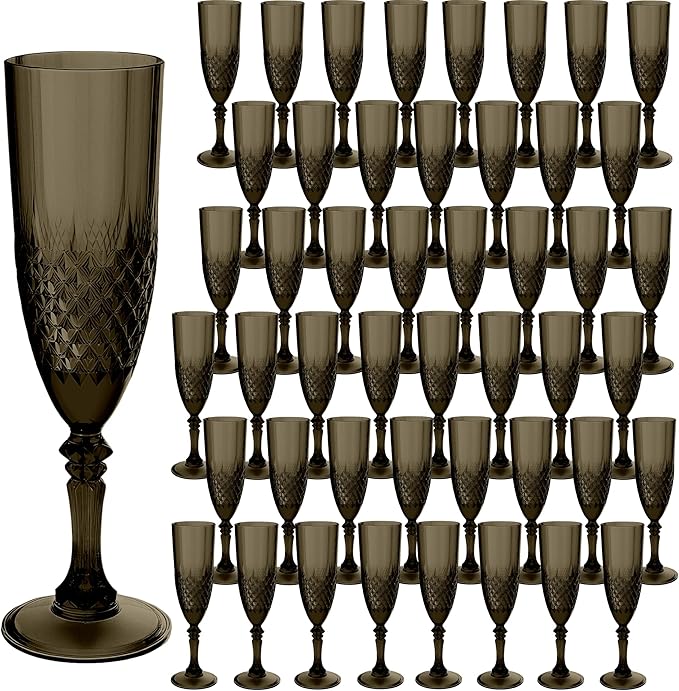 Plastic Champagne Flutes, for Halloween Weddings Bachelor Parties Toasting and by LEYIQUCHAMPAGNEWINEGLASSES