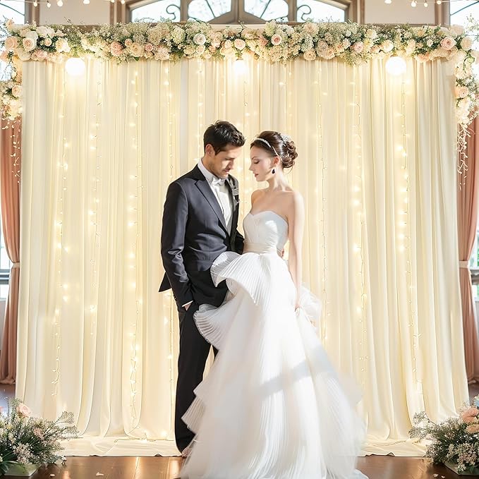 Light Champagne Backdrop Curtains - Image 5