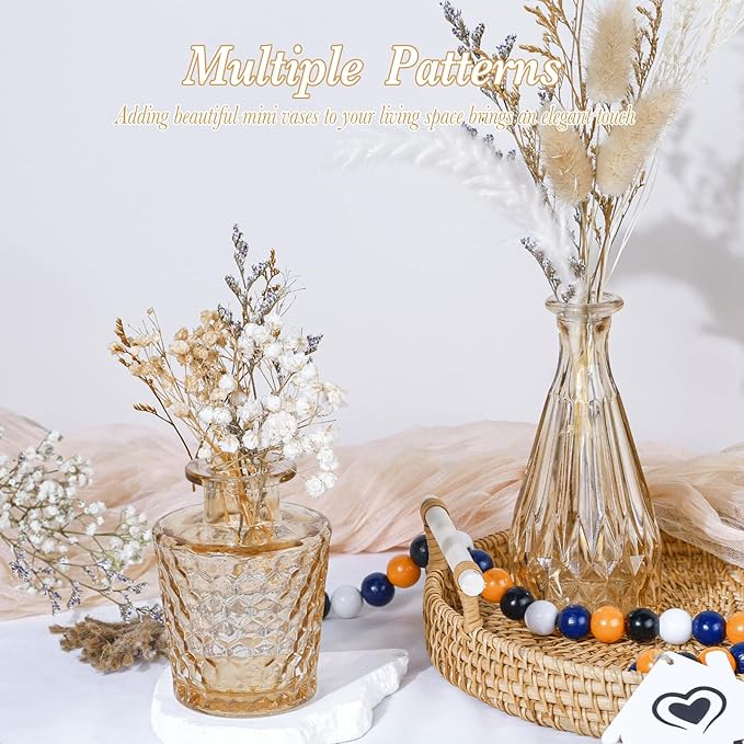 Amber Glass Bud Vases Set of 12, Small Vases in Bulk - Image 6