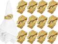 Gold Leaf Napkin Rings Set of 12 by CLEENTABLE