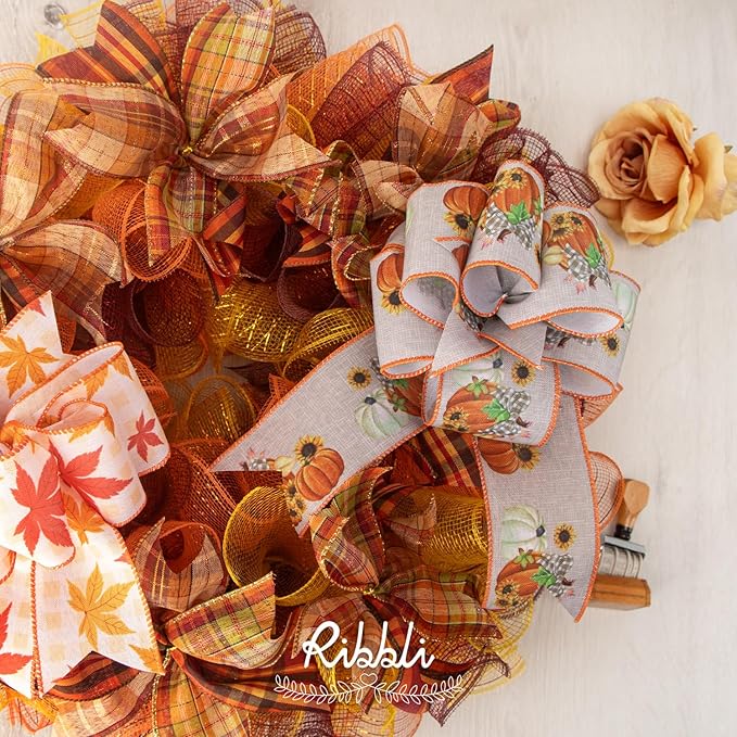Ribbli 2 Rolls Chocolate Brown Mesh Ribbon, 10 inch x 30 feet Each Roll - Image 3