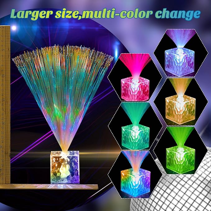 Amylove 8 Pcs Mini Fiber Optic Lamps Bulk Small LED Light up Table Centerpieces - Image 3