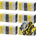 6 Pack 29 x108 Inch Black Gold Silver Wave Foil Fringe Table Skirts Metallic by Ferwzsr
