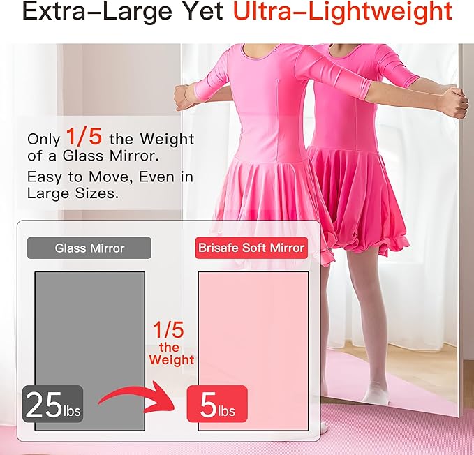brisafe 71" x 40" Full Length Wall Mirror - Image 3