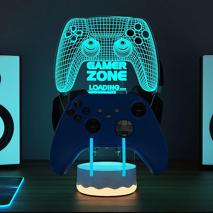 Light up Headset and Controller Stand, 16 Colors 3D LED Lights Gamepad - Image 8