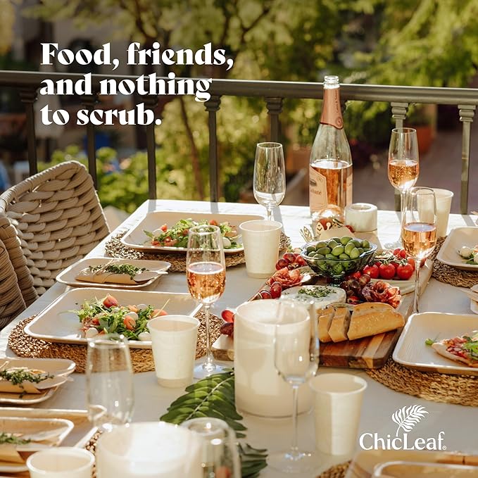 Chic Leaf Compostable & Biodegradable Palm Leaf Disposable Bamboo Plates - Image 7