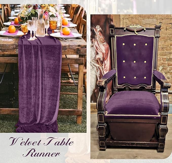 Velvet Table Runner 20 x 120 Inches 10ft Luxurious Thick Soft Velvet Christmas - Image 7