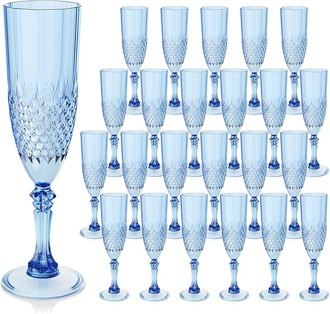 Plastic Champagne Flutes, for Weddings Bachelor Parties Toasting and Events by LEYIQUCHAMPAGNEWINEGLASSES
