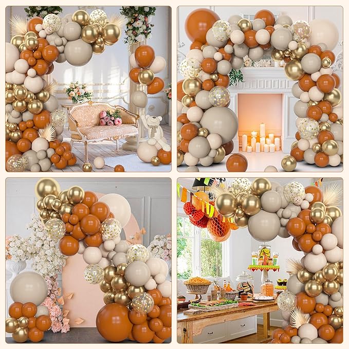 Amandir 153pcs Burnt Orange Balloon Garland Arch Kit, Different Sizes 18 12 10 - Image 6