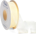 Ribbli Cream Organza Ribbon, 1 Inches x Continuous 50 Yard, Cream Sheer Ribbon by Ribbli