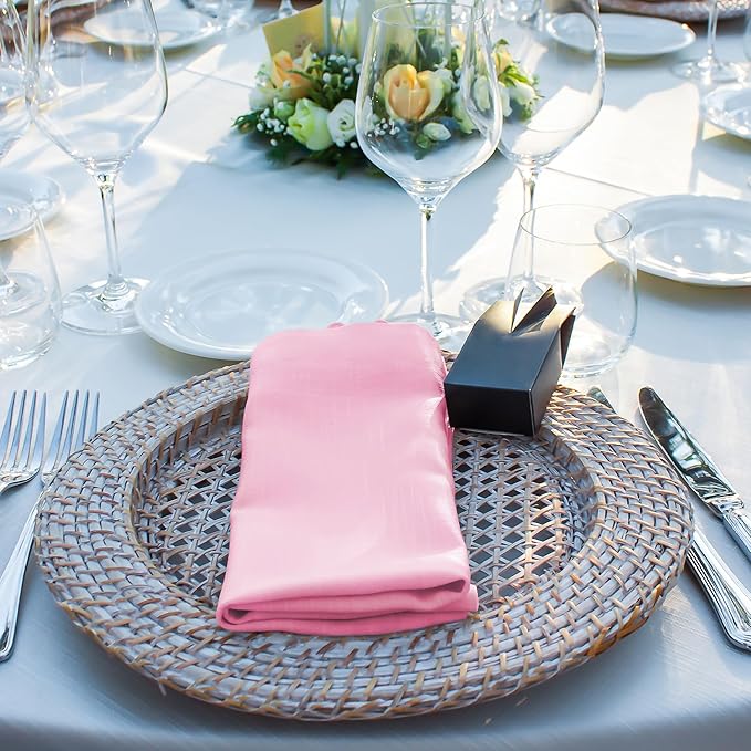 ANECO 12 Pieces Satin Napkins Soft Dinner Napkins Square Table Napkins 17 x 17 - Image 7