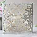 Hosmsua 6.3 x 6.3 Inch 50PCS Silver Glitter Laser Cut Hollow Lace Rose Wedding by Hosmsua