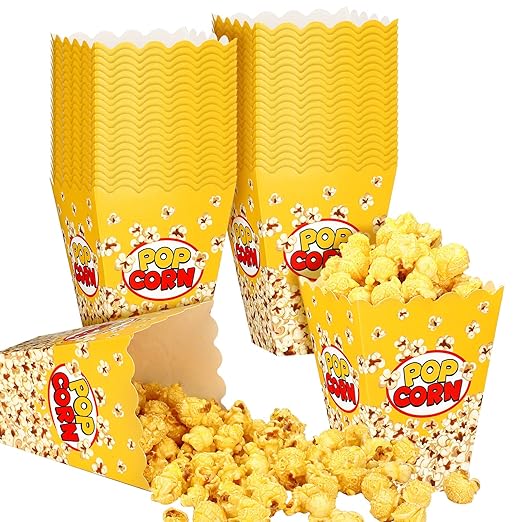 Panelee 100 Pack Popcorn Boxes for Movie Night 24oz Popcorn Disposable Paper by Panelee