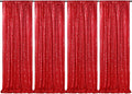 Red Sequin Backdrop 4 Panels 2FTx8FT Christmas Party Backdrop Curtains Photo by QueenDream