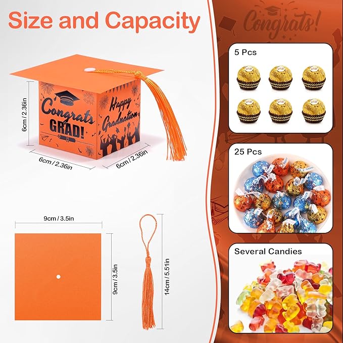COTOPHER 36 Pack Mini Graduation Cap Gift Boxes - Image 3