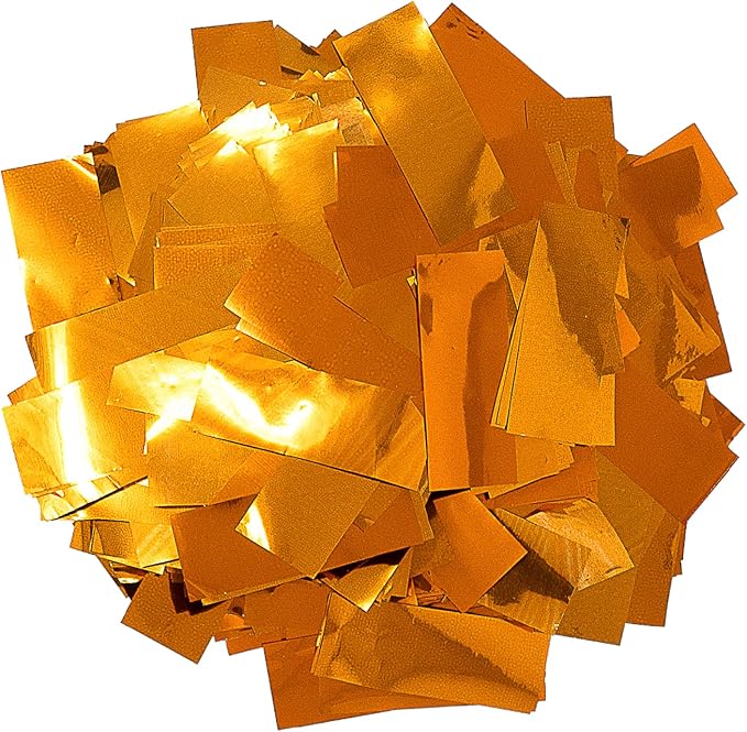 Ultimate Confetti, Rectangular Orange Mylar Shiny Foil Metallic Confetti by UltimateConfetti