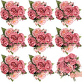 8 Bundles Artificial Peonies Flowers Boho Faux Flowers Arrangements Artificial by Yuxung